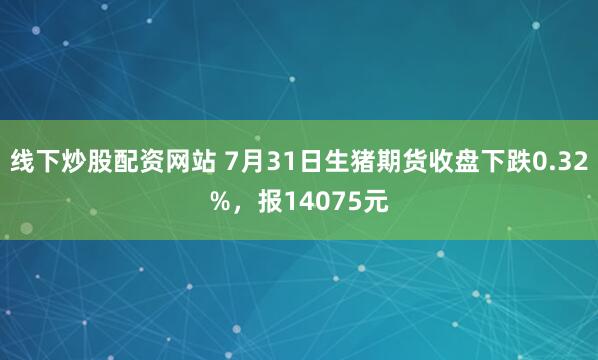 线下炒股配资网站 7月31日生猪期货收盘下跌0.32%，报14075元